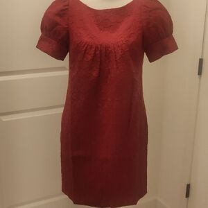 Red mini dress short sleeves sz 6